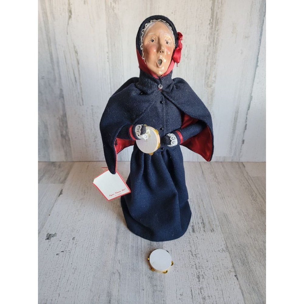 Byers choice Salvation‎ Army woman tambourine player caroler Xmas 1994